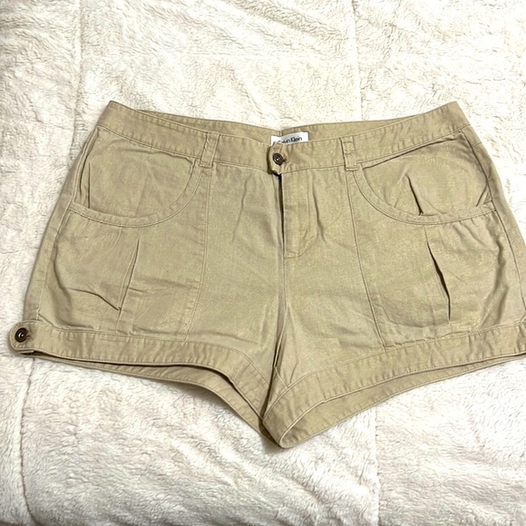 Calvin Klein Pants - Calvin Klein shorts, size 12, tan with gold thread